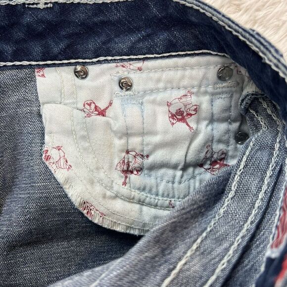 True Religion‎ Becky Women's Jeans Denim Flap Pocket White Boot Cut size 27 USA - Picture 11 of 16